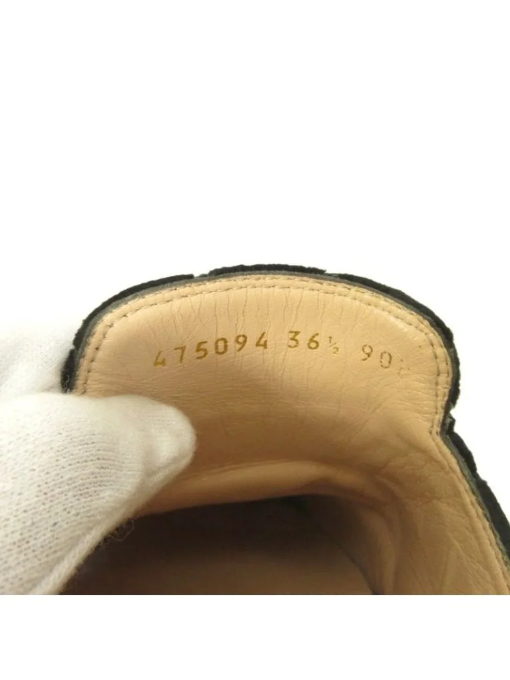 Gucci Princetown Horsebit Mule Sandals GG Pattern Velvet Black 6.5 - Picture 8 of 8